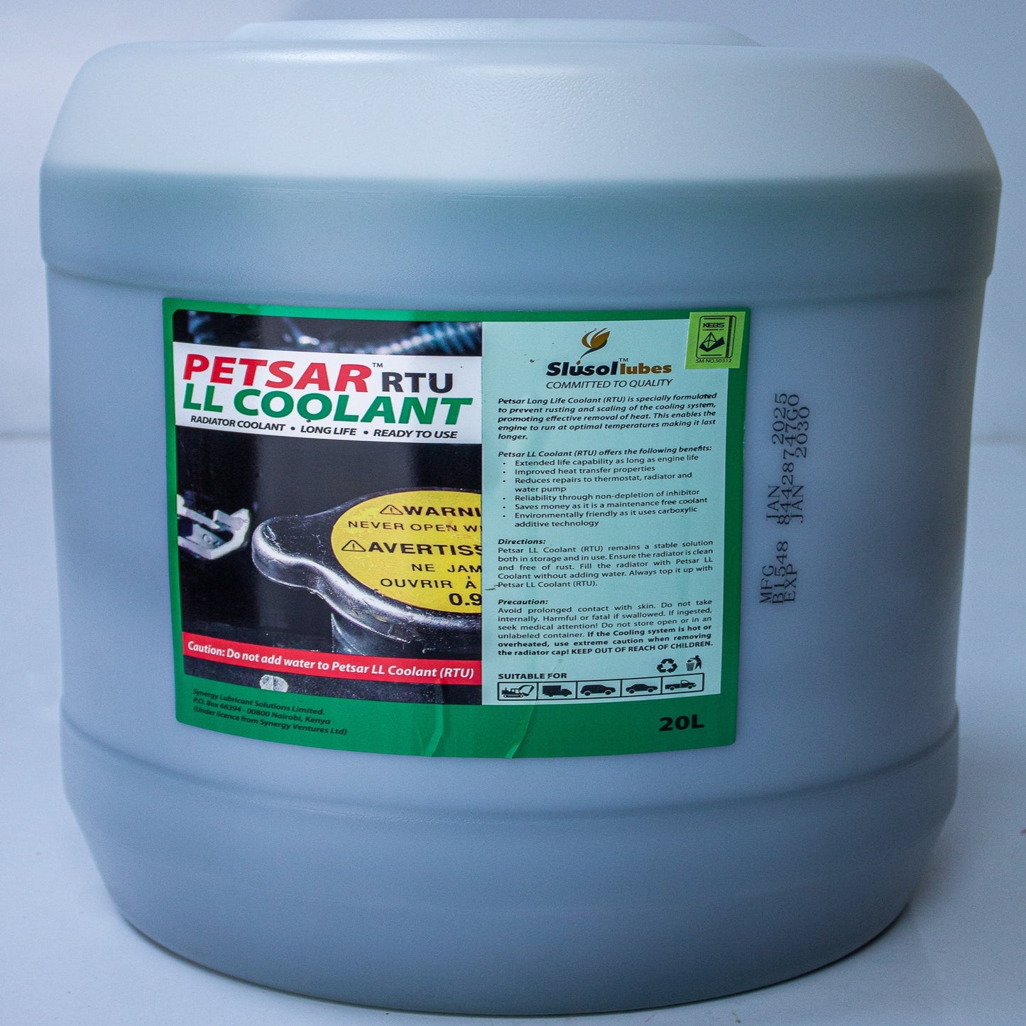 PETSAR COOLANTS TROPICAL LL COOLANT (RTU)- GREEN