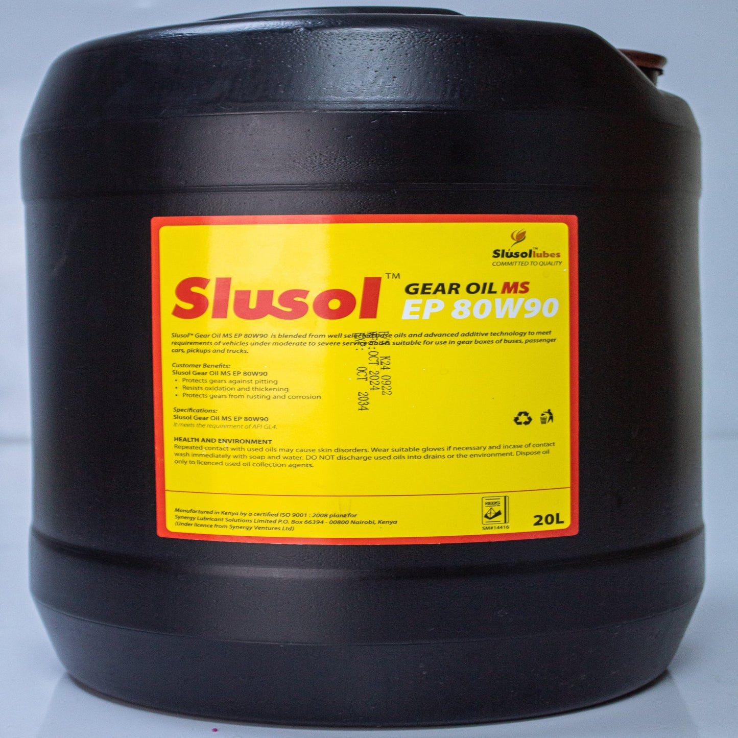 SLUSOL GEAR OIL MS SAE 80W90 API GL-4