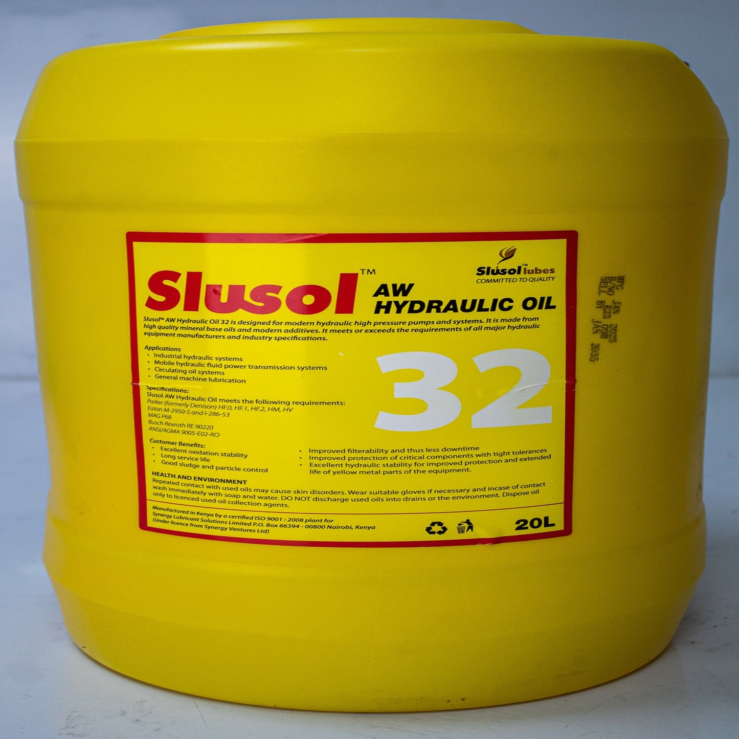 SLUSOL HYDRAULIC OIL AW 32, 46, 68